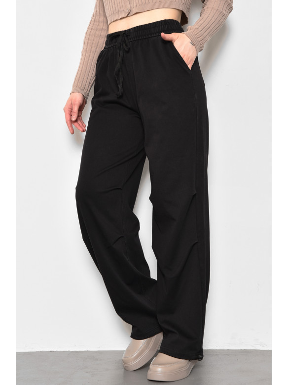 Штани жіночі напівбатальні чорного кольору 561-6 175985C