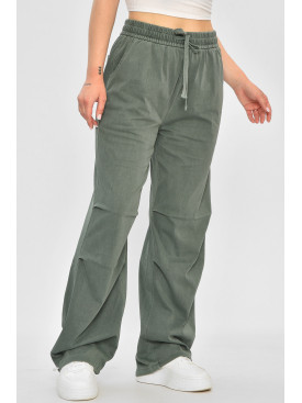 Штаны женские полубатальные мятного цвета 561-6 175986C