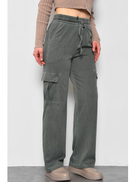 Штани жіночі напівбатальні зеленого кольору 560-4 176000C