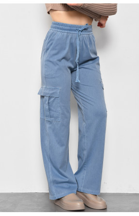 Штани жіночі напівбатальні блакитного кольору 560-4 176002C