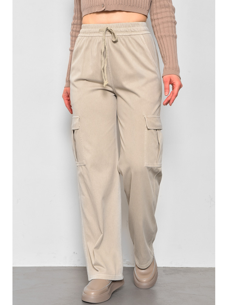 Штани жіночі напівбатальні бежевого кольору 560-4 176006C