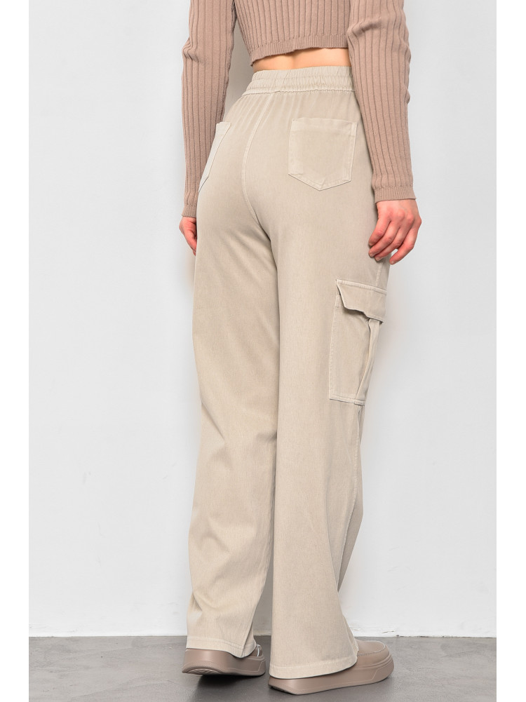 Штани жіночі напівбатальні бежевого кольору 560-4 176006C