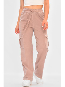 Штаны женские полубатальные пудрового цвета 560-4 176007C