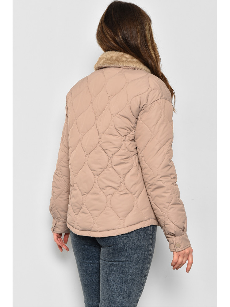 Куртка женская демисезонная бежевого цвета 8737 176027C