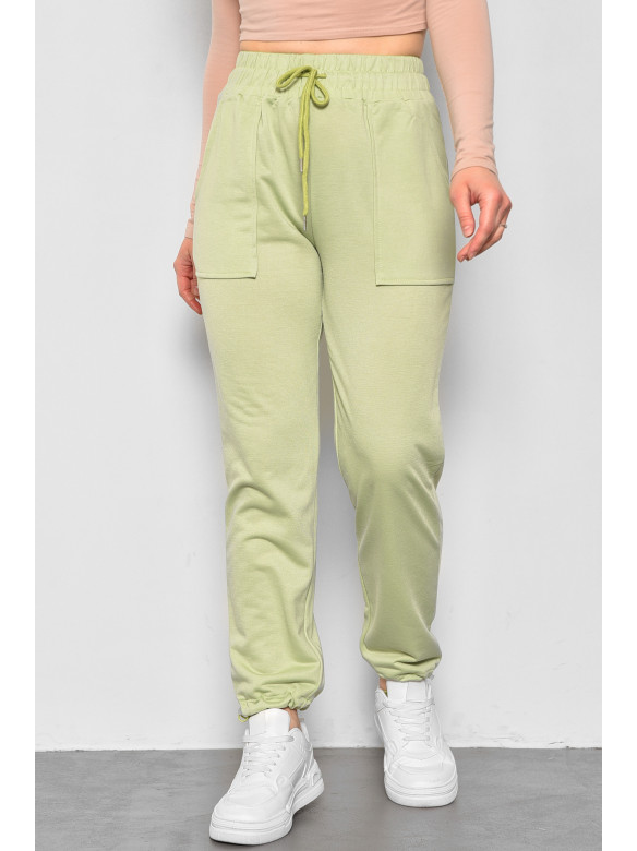 Спортивные штаны женские салатового цвета 017 176030C