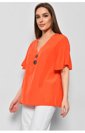 Блуза жіноча з коротким рукавом  помаранчевого кольору 6061 176188C