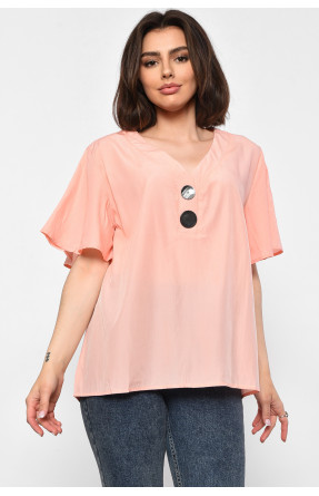 Блуза жіноча з коротким рукавом  персикового кольору 6061 176193C