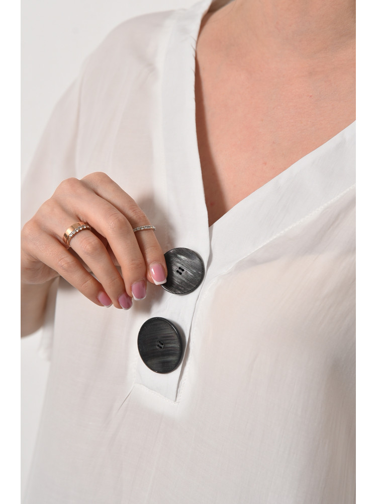 Блуза женская с коротким рукавом белого цвета 6061 176196C
