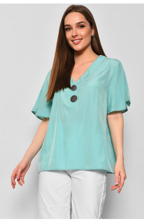 Блуза жіноча з коротким рукавом  м'ятного кольору 6061 176198C