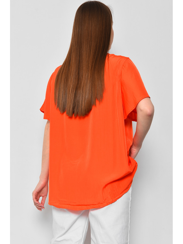 Блуза жіноча напівбатальна з коротким рукавом  помаранчевого кольору 6053 176201C
