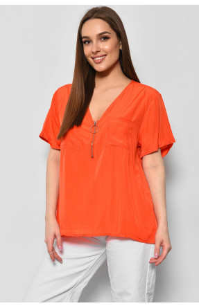 Блуза жіноча з коротким рукавом  помаранчевого кольору 6060 176210C