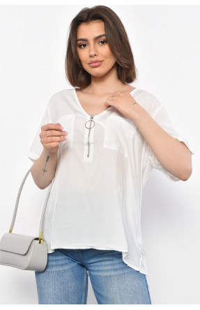 Блуза женская с коротким рукавом белого цвета 6060 176215C