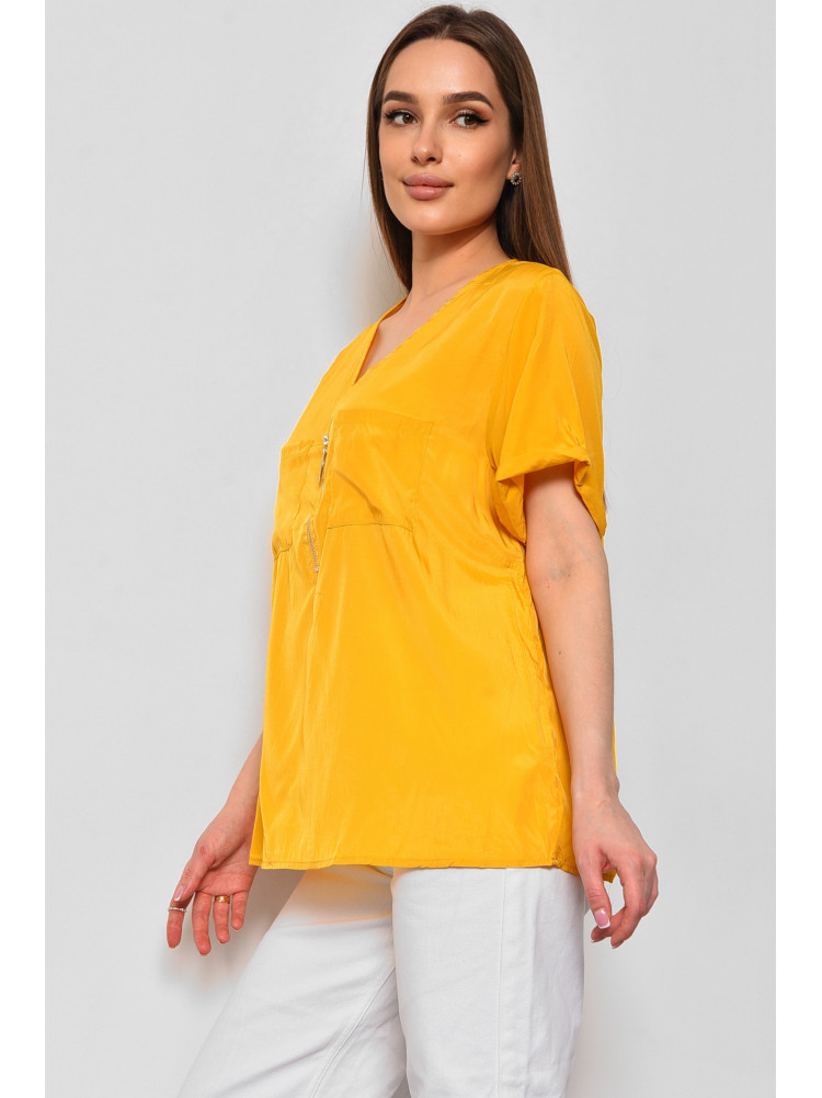 Блуза жіноча з коротким рукавом  гірчичного кольору 6060 176216C