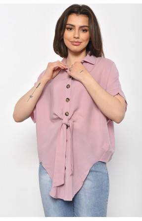 Блуза жіноча з коротким рукавом  пудрового кольору 6037 176217C