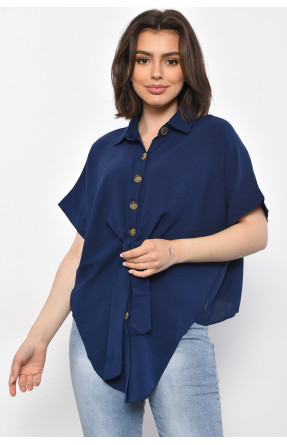 Блуза женская с коротким рукавом синего цвета 6037 176219C