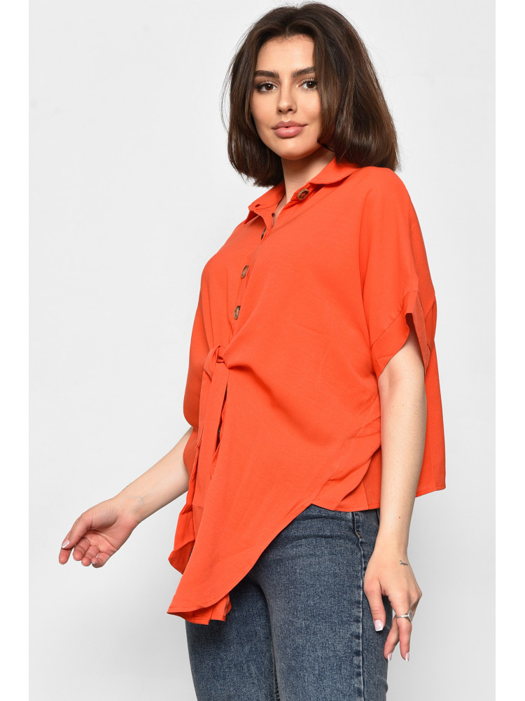 Блуза женская с коротким рукавом оранжевого цвета 6037 176222C