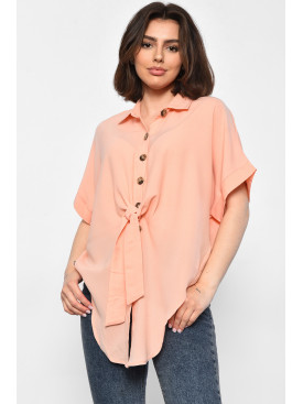 Блуза жіноча з коротким рукавом  персикового кольору 6037 176223C