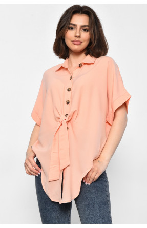 Блуза женская с коротким рукавом персикового цвета 6037 176223C