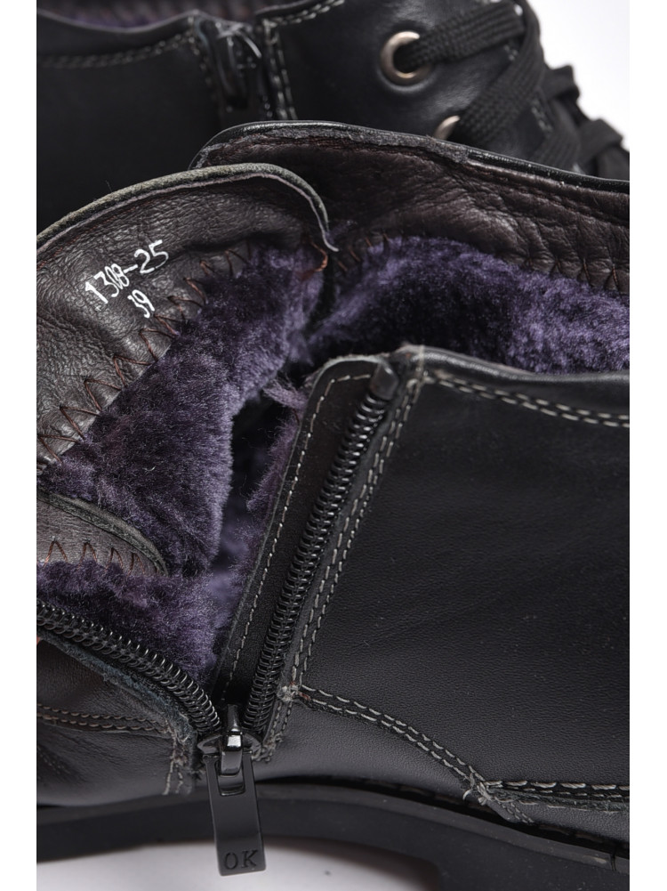 Ботинки мужские зимние на меху черного цвета 1308-22 176349C