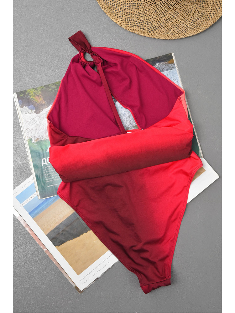 Купальник жіночий суцільний бордового кольору 176517C