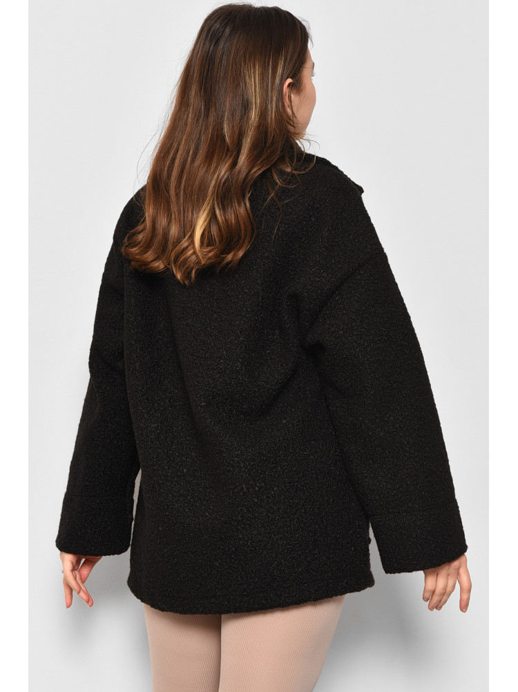 Пальто жіноче напівбатальне вкорочене чорного кольору 2290 176717C