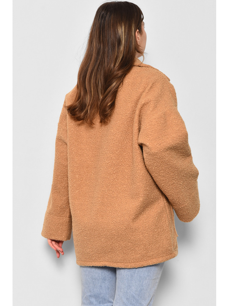 Пальто жіноче напівбатальне вкорочене гірчичного кольору 2290 176724C