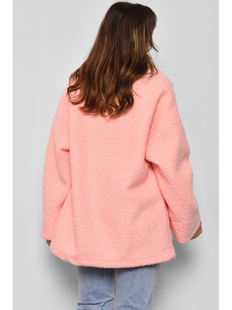 Пальто женское полубатальное укороченное розового цвета 2290 176725C
