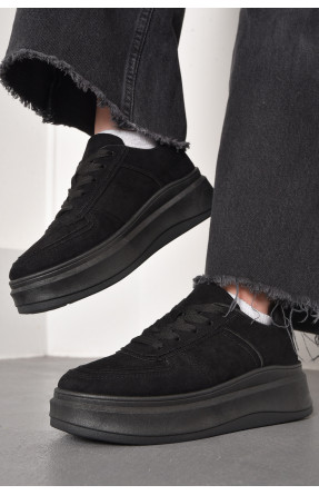 Кросівки жіночі чорного кольору на шнурівці 188-202 176743C