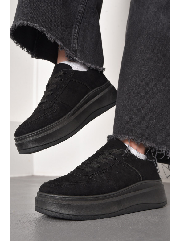 Кросівки жіночі чорного кольору на шнурівці 188-202 176743C