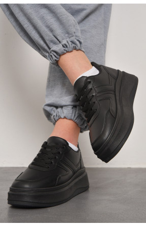 Кросівки жіночі чорного кольору на шнурівці 188-203 176744C