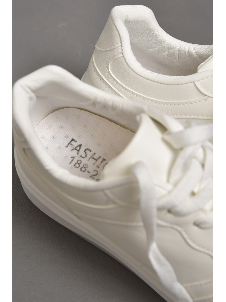 Кросівки жіночі білого кольору на шнурівці 188-228 176787C