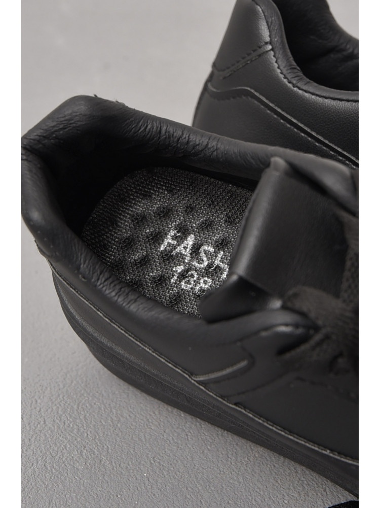 Кроссовки женские черного цвета на шнуровке 188-232 176789C