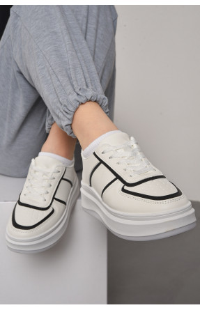 Кросівки жіночі білого кольору на шнурівці 188-201 176819C