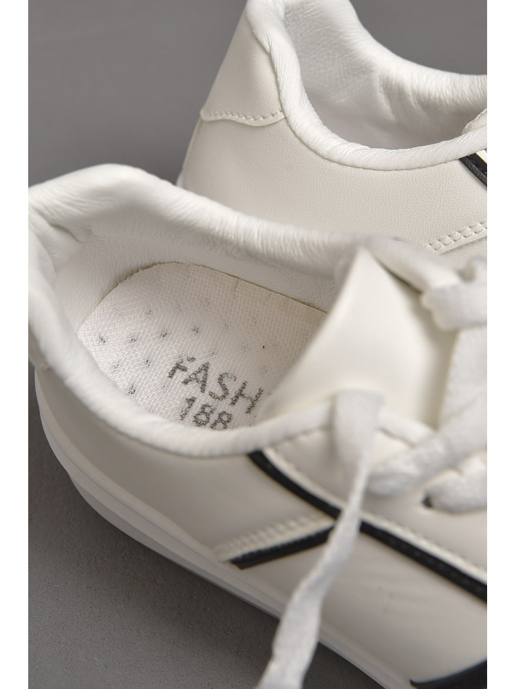 Кроссовки женские белого цвета на шнуровке 188-201 176819C