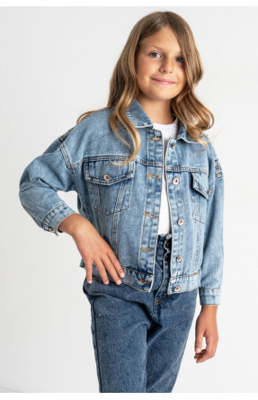 Піджак дитячий для дівчинки джинсовий блакитного кольору 0921-6В 176833C