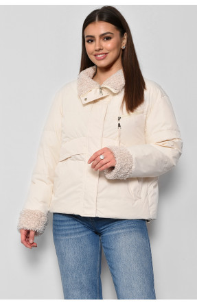 Куртка жіноча демісезонна молочного кольору 8206 176834C