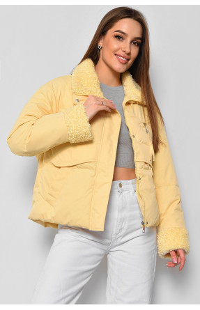 Куртка женская демисезонная желтого цвета 8206 176849C