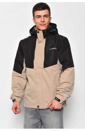 Куртка мужская демисезонная черно-бежевого цвета 23061 176852C