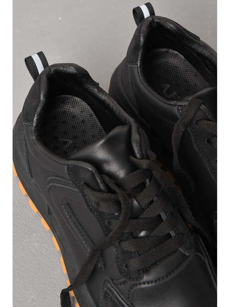 Кросівки жіночі чорного кольору на шнурівці 542-139 176869C