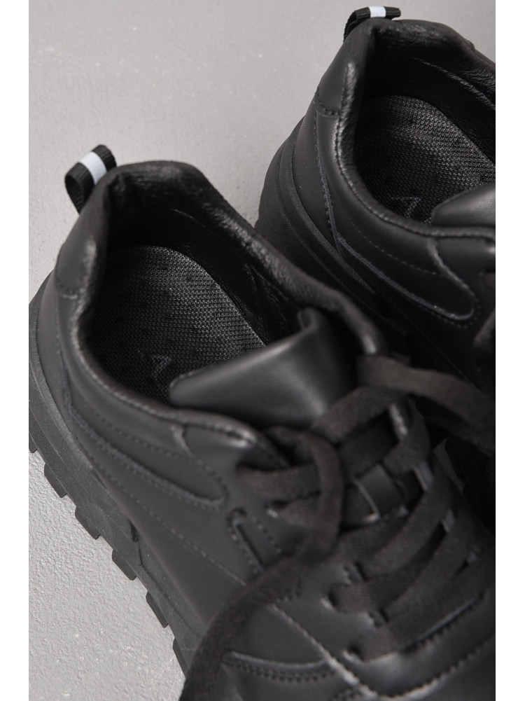 Кросівки жіночі чорного кольору на шнурівці 542-107 176873C