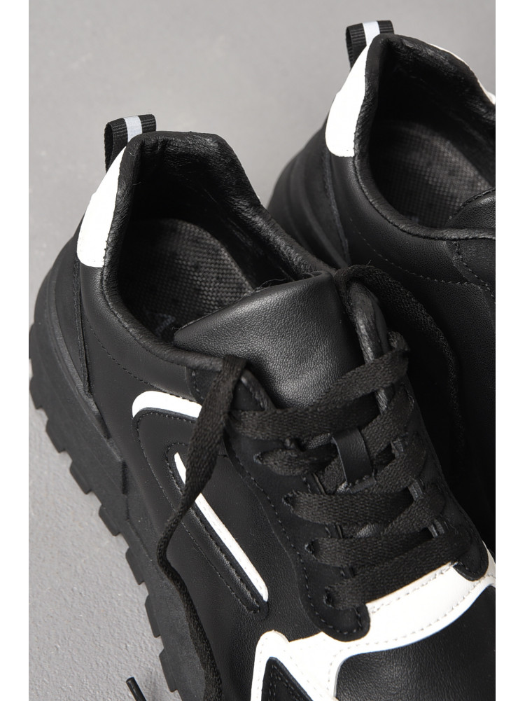 Кросівки жіночі чорного кольору з сірим на шнурівці 542-137 176874C