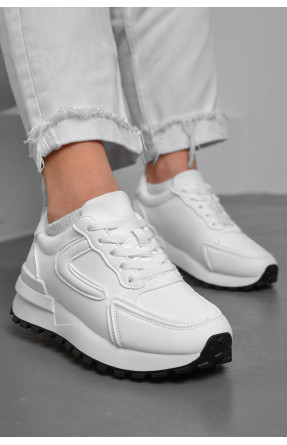 Кросівки жіночі білого кольору на шнурівці 542-138 176876C