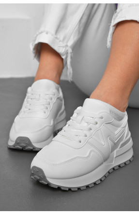 Кросівки жіночі білого кольору на шнурівці 542-160 176880C