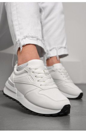 Кросівки жіночі білого кольору на шнурівці 542-106 176889C