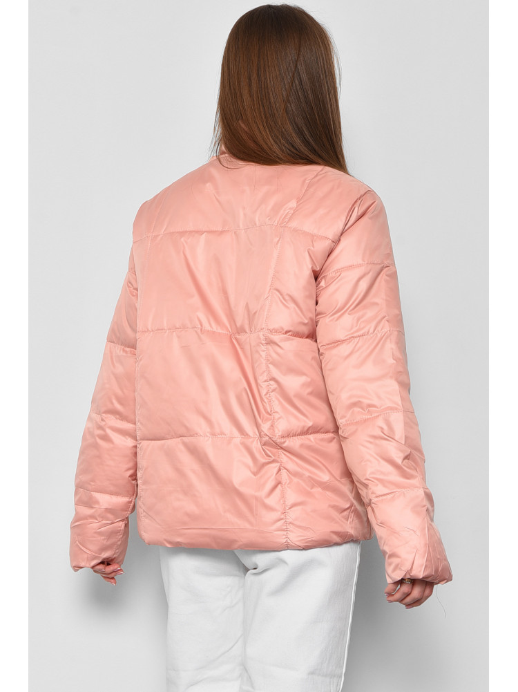 Куртка женская демисезонная персикового цвета 093 177066C