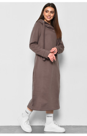 Сукня-худі жіноча напівбатальна на флісі кольору мокко 5238 177089C
