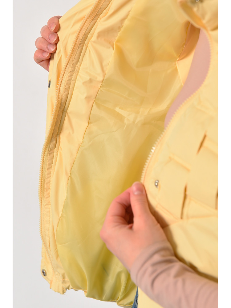 Жилетка жіноча демісезонна жовтого кольору 8272 177104C