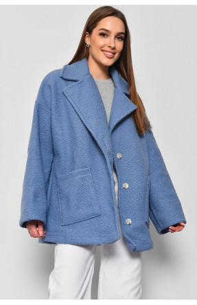 Пальто жіноче напівбатальне вкорочене блакитного кольору 2290 177129C