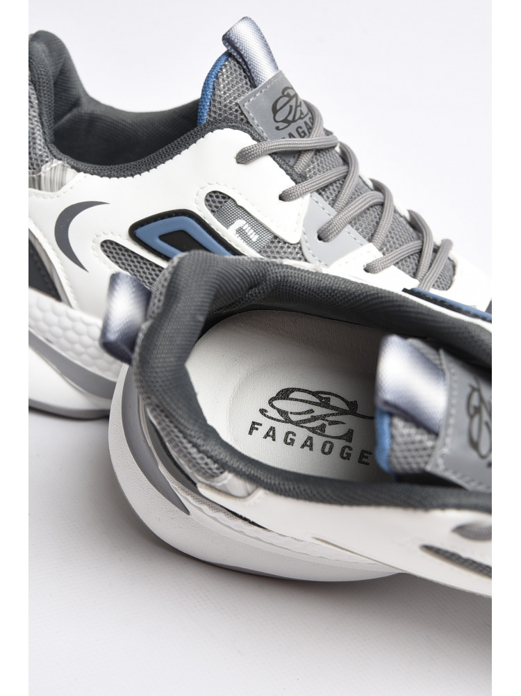 Кросівки чоловічі біло-сірого кольору на шнурівці 51-2 177196C