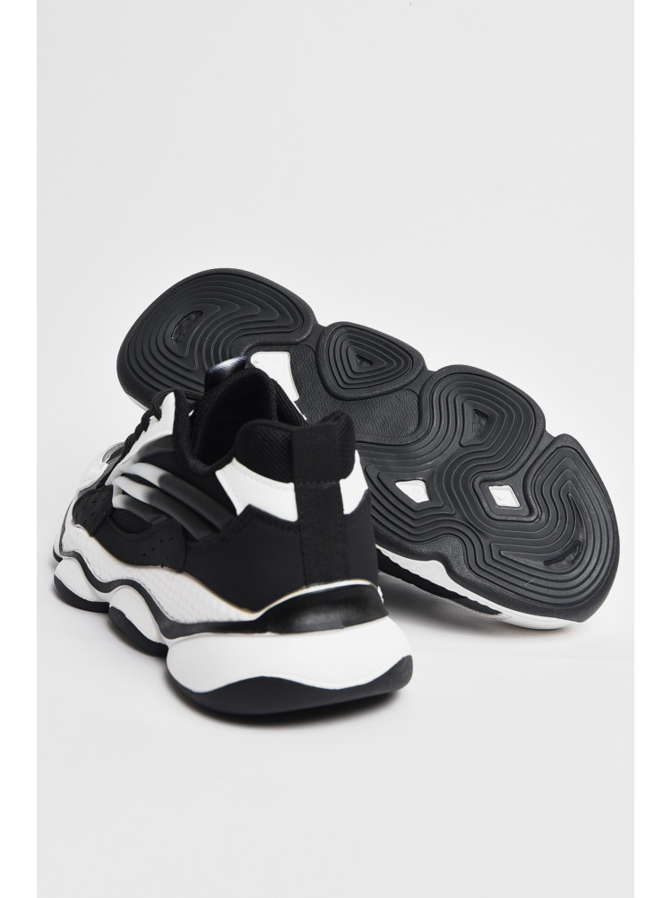 Кросівки чоловічі чорно-білого кольору на шнурівці 57-1 177202C